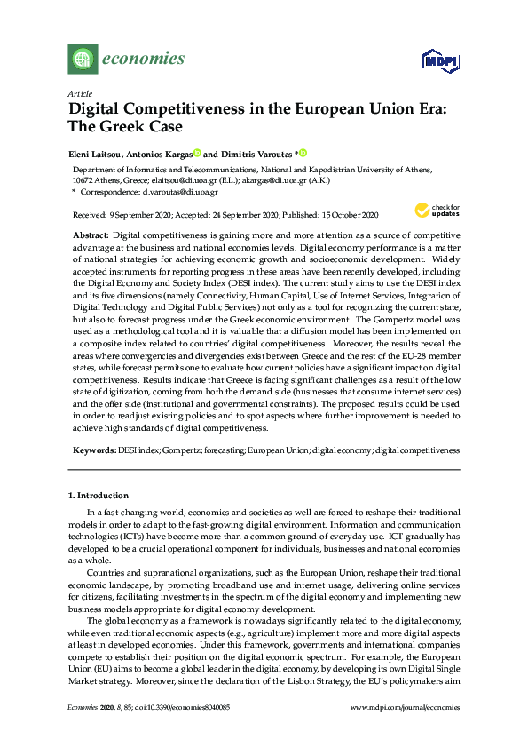 (PDF) Digital Competitiveness in the European Union Era: The Greek Case