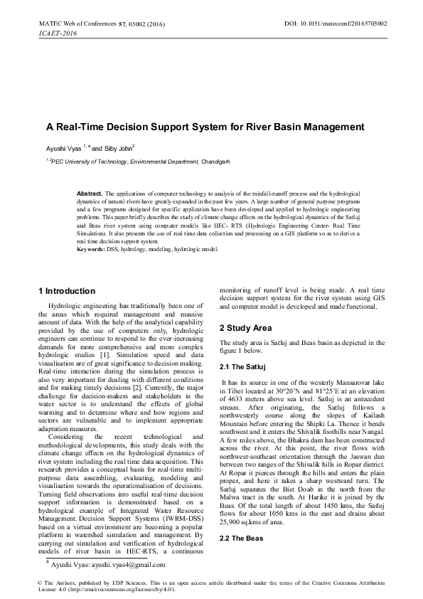 (PDF) A Real-Time Decision Support System for River Basin Management