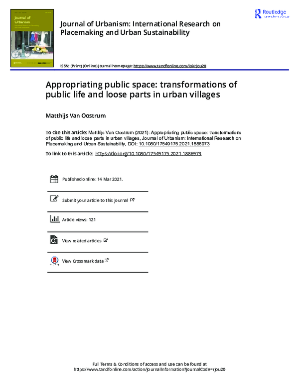 (PDF) Journal of Urbanism: International Research on Placemaking and ...