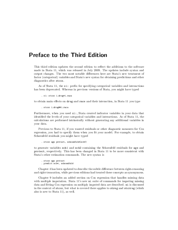 Pdf An Introduction To Survival Analysis Using Stata Roberto Gutierrez Academia Edu