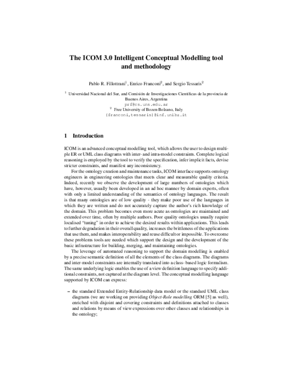 (PDF) The ICOM 3.0 intelligent conceptual modelling tool and methodology