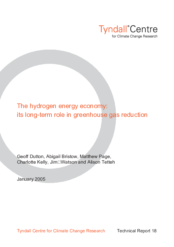 (PDF) The hydrogen energy economy: its long-term role in greenhouse gas ...