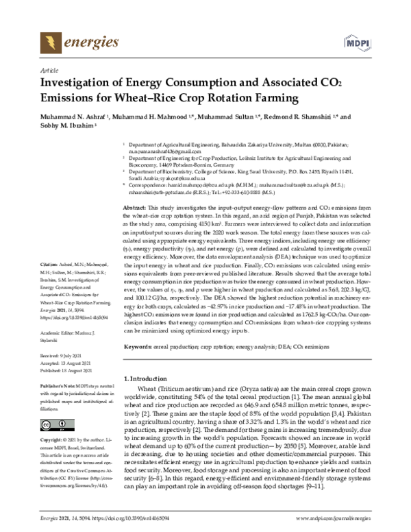 (PDF) Investigation of Energy Consumption and Associated CO2 Emissions ...