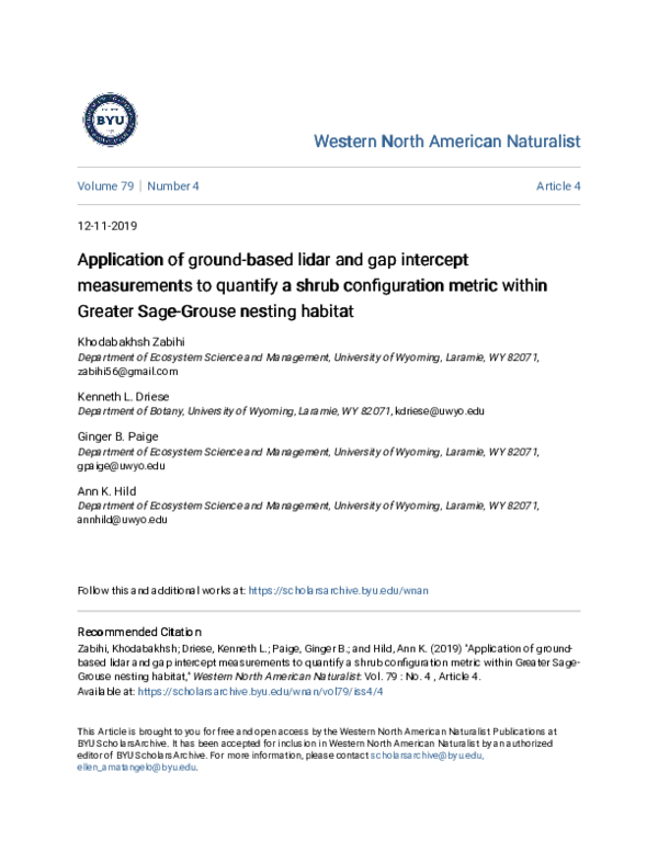 (PDF) Application of Ground-Based Lidar and Gap Intercept Measurements ...