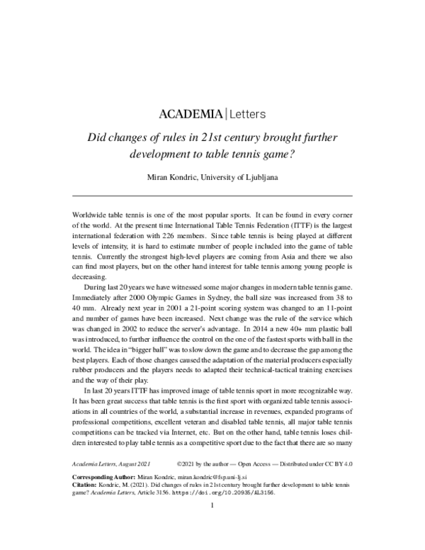 (PDF) Did changes of rules in 21st century brought further development