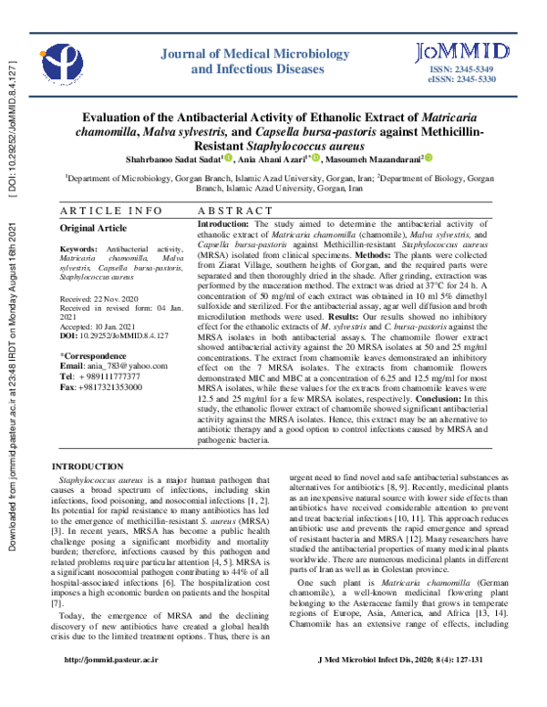 (PDF) Evaluation of Antibacterial Activity of Ethanolic Extract of ...