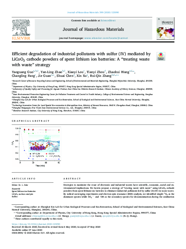 (PDF) Journal of Hazardous Materials Zhaohui Wang Academia.edu