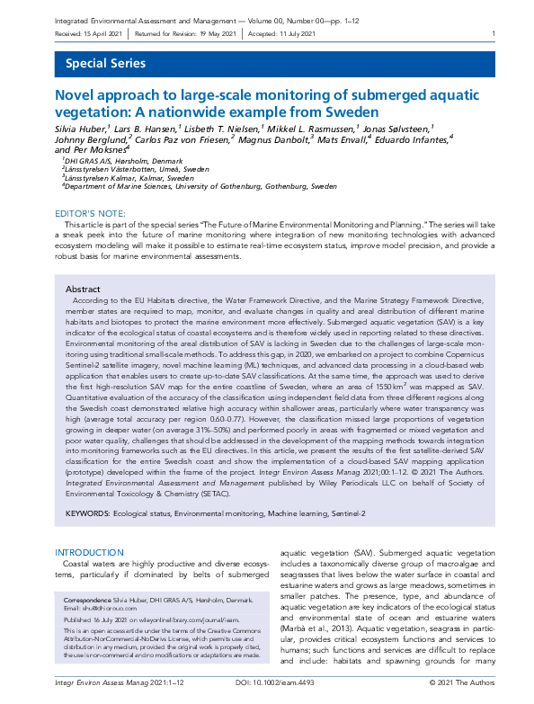 (PDF) Novel approach to large-scale monitoring of submerged aquatic ...