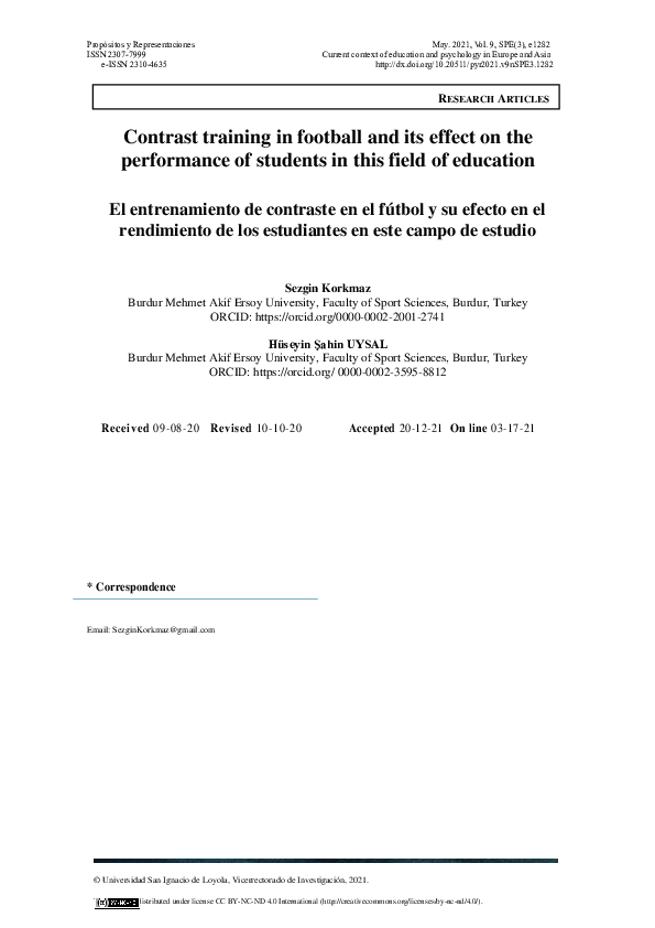 (PDF) Contrast training in football and its effect on the performance ...