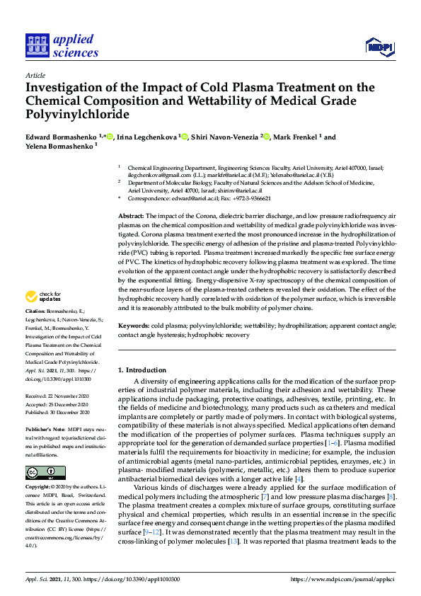 (PDF) Investigation of the Impact of Cold Plasma Treatment on the ...
