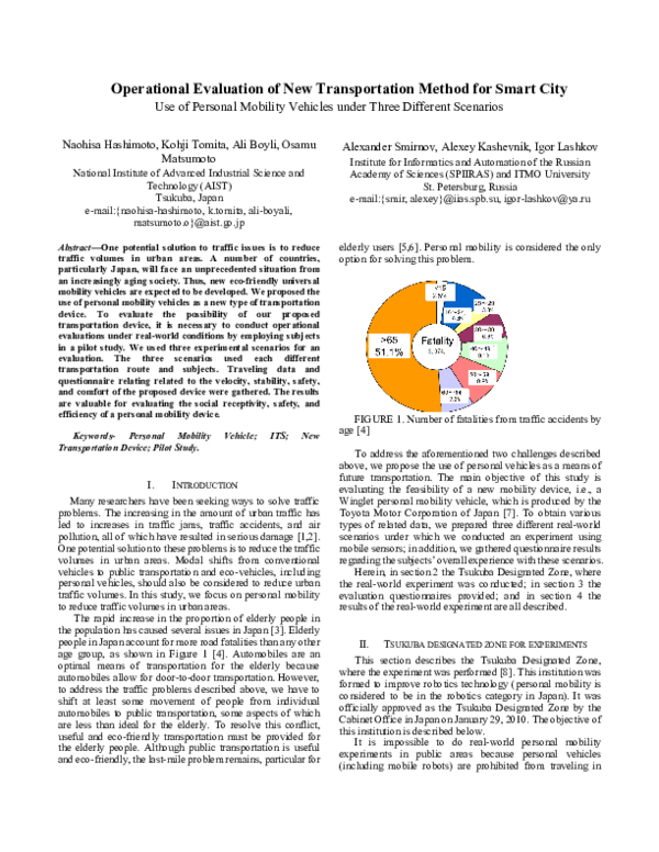 (PDF) Operational Evaluation of New Transportation Method for Smart City