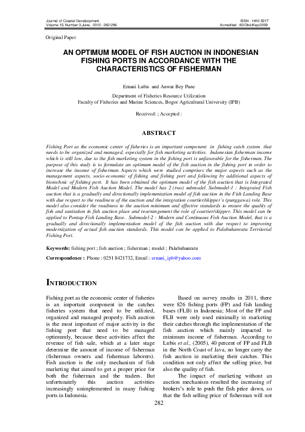 (PDF) An Optimum Model of Fish Auction in Indonesian Fishing Ports in ...