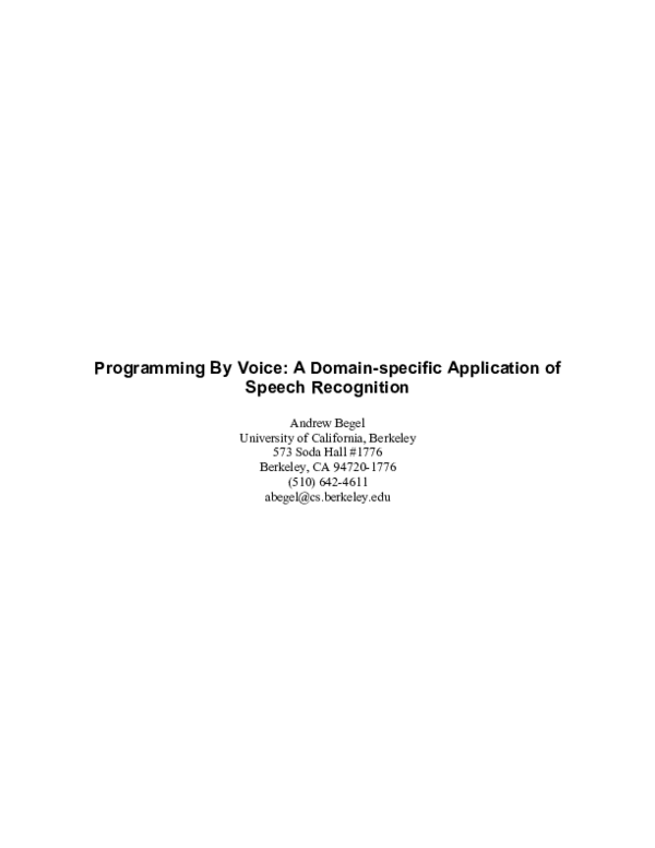 (PDF) Programming by voice: A domain-specific application of speech ...