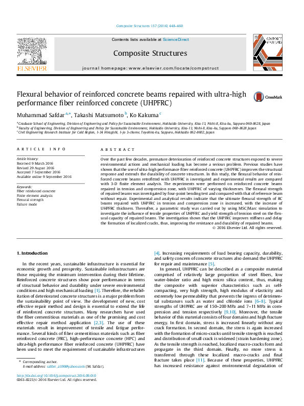 (PDF) Flexural behavior of reinforced concrete beams repaired with ...