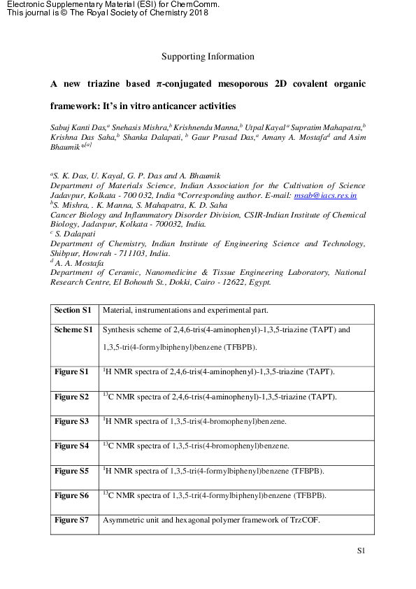 (PDF) A new triazine based π-conjugated mesoporous 2D covalent organic ...