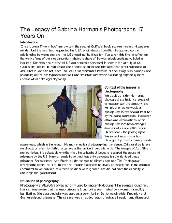 (DOC) The Legacy of Sabrina Harman