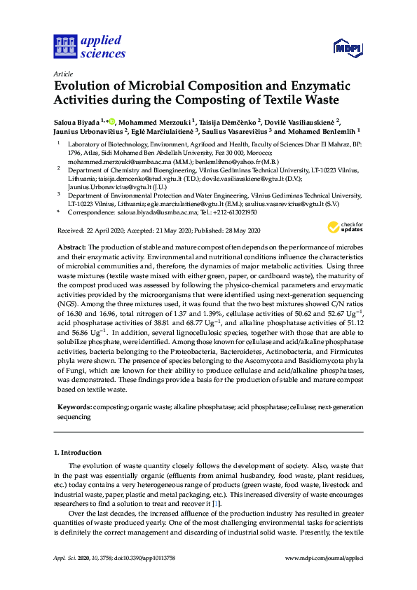 (PDF) Evolution of Microbial Composition and Enzymatic Activities ...