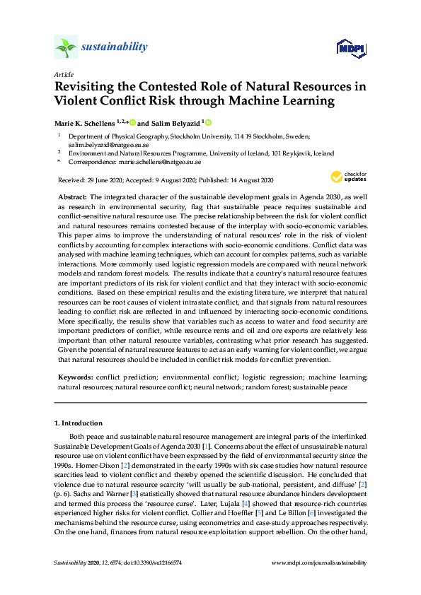 (PDF) Revisiting the Contested Role of Natural Resources in Violent ...