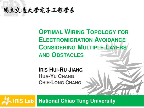 (PDF) Optimal wiring topology for electromigration avoidance ...