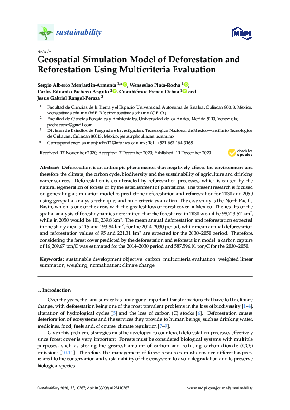 (PDF) Geospatial Simulation Model of Deforestation and Reforestation ...