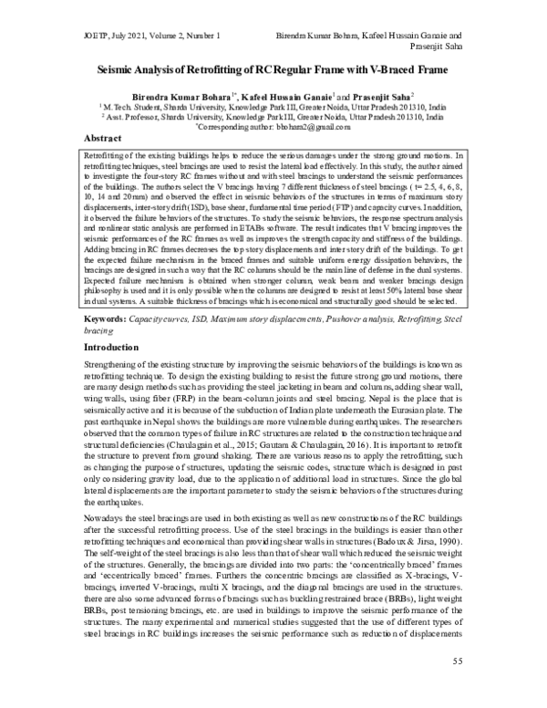(PDF) Seismic Analysis of Retrofitting of RC Regular Frame with V ...