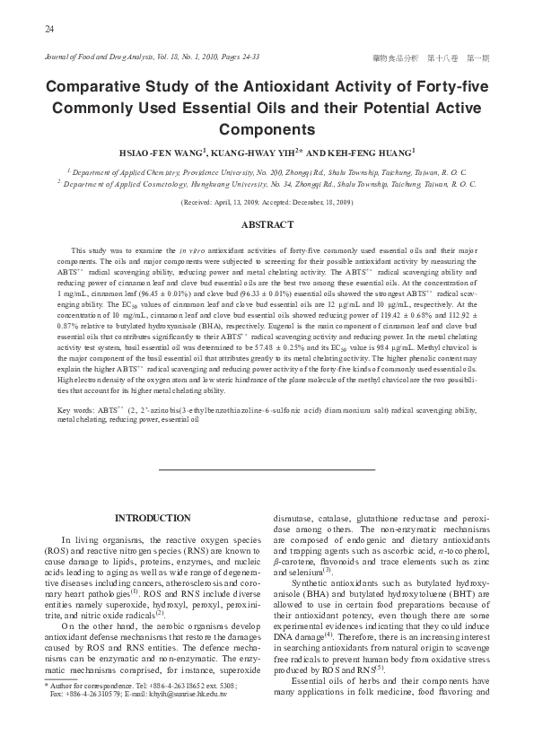 (PDF) Comparative Study of the Antioxidant Activity of Forty-five ...