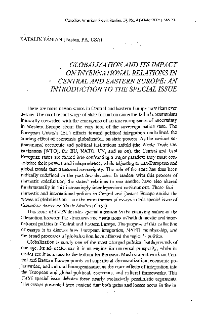 (PDF) Globalization and Its Impact on International Relations in ...