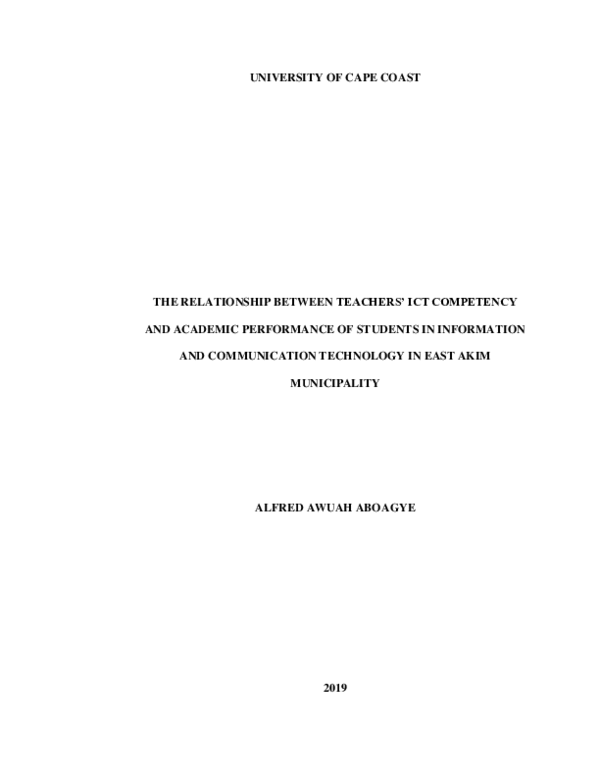 (PDF) Relationship Between Teachers' ICT Competency and Students ...