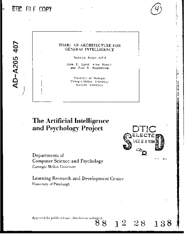 (PDF) Soar: An architecture for general intelligence
