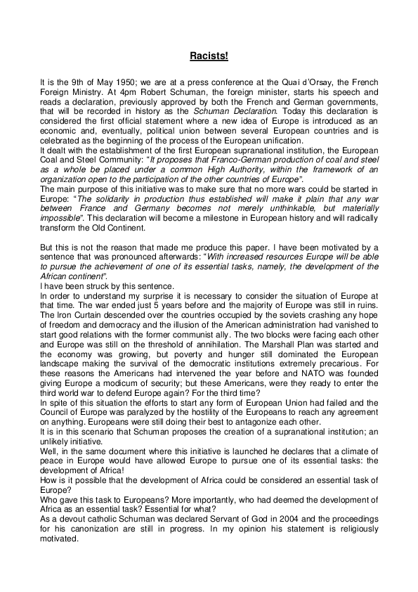 (PDF) Racists! The roots of racism