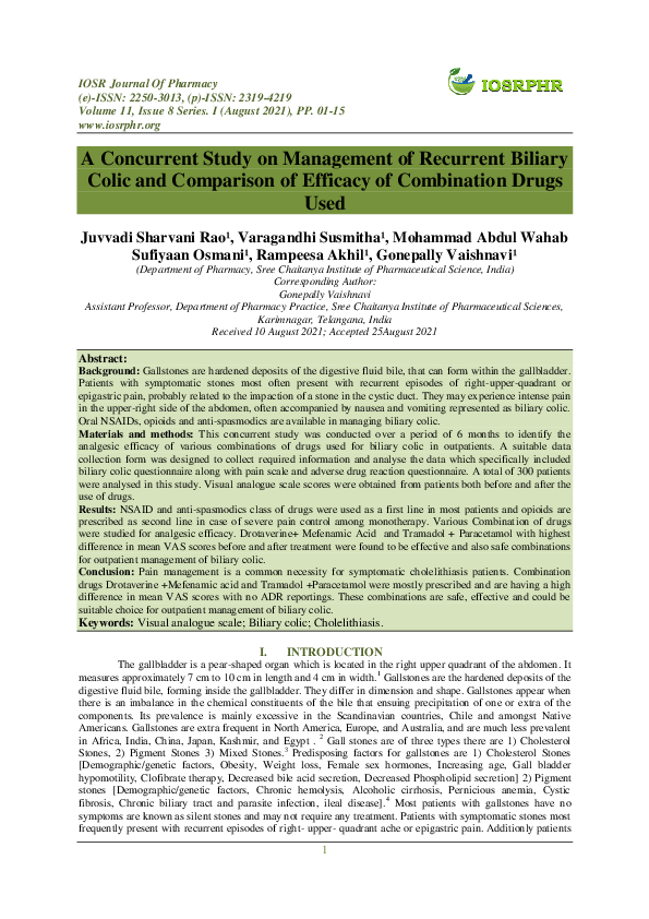 (PDF) A Concurrent Study on Management of Recurrent Biliary Colic and ...