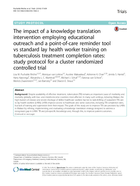 (PDF) The impact of a knowledge translation intervention employing ...