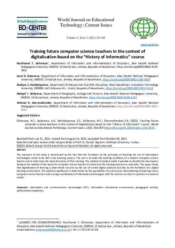 (PDF) Training future computer science teachers in the context of ...