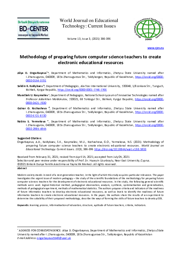 (PDF) Methodology of preparing future computer science teachers to ...