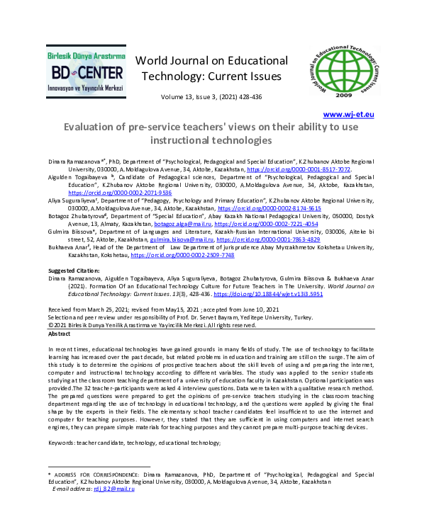(PDF) Evaluation of pre-service teachers' views on their ability to use ...