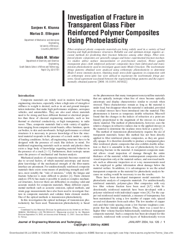 (PDF) Investigation of Fracture in Transparent Glass Fiber Reinforced ...
