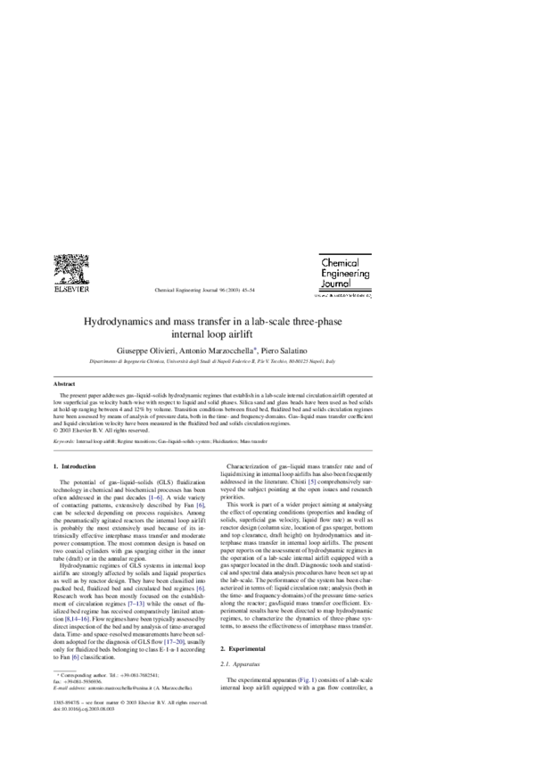 (PDF) Hydrodynamics and mass transfer in a lab-scale three-phase ...