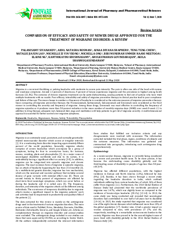 (PDF) Comparison of Efficacy and Safety of Newer Drugs Approved for the ...