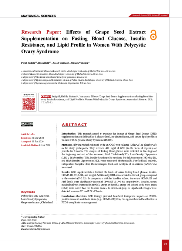 (PDF) Effects of Grape Seed Extract Supplementation on Fasting Blood