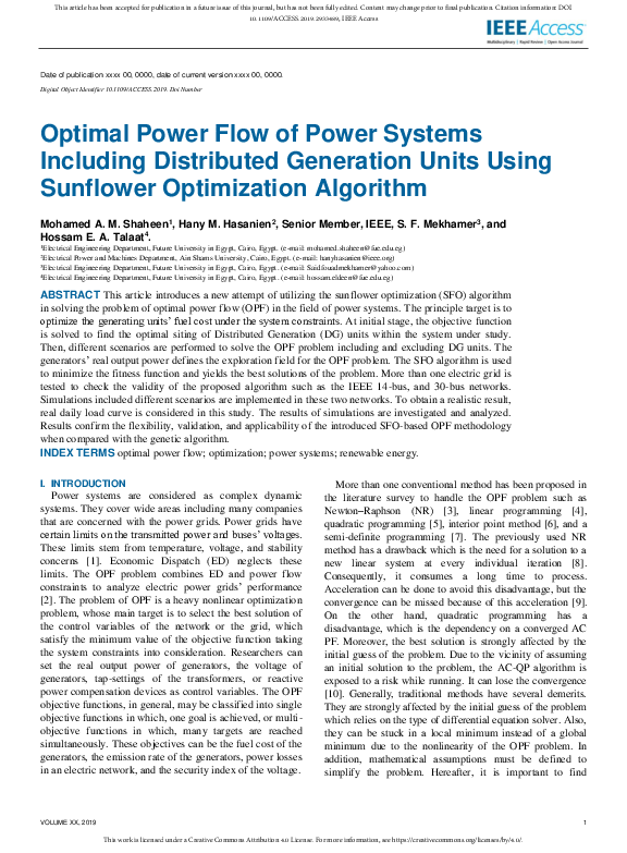 (PDF) Optimal Power Flow of Power Systems Including Distributed ...