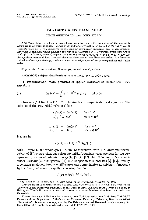 (PDF) The fast Gauss transform