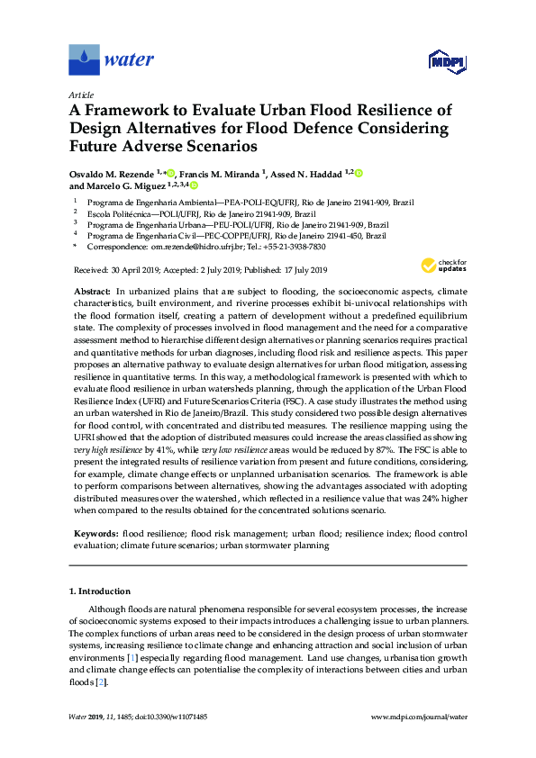 (PDF) A Framework to Evaluate Urban Flood Resilience of Design ...