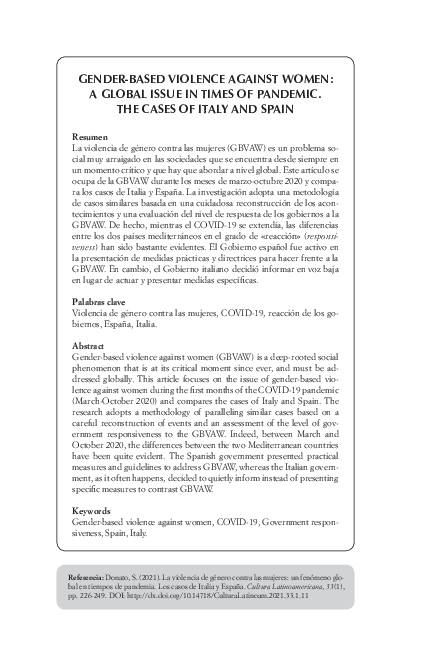 (PDF) La violencia de género contra las mujeres: un fenómeno global en ...