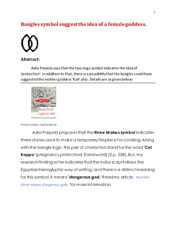(PDF) Bangles symbol suggest the idea of a female goddess'