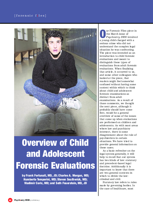 (PDF) Overview of child and adolescent forensic evaluations