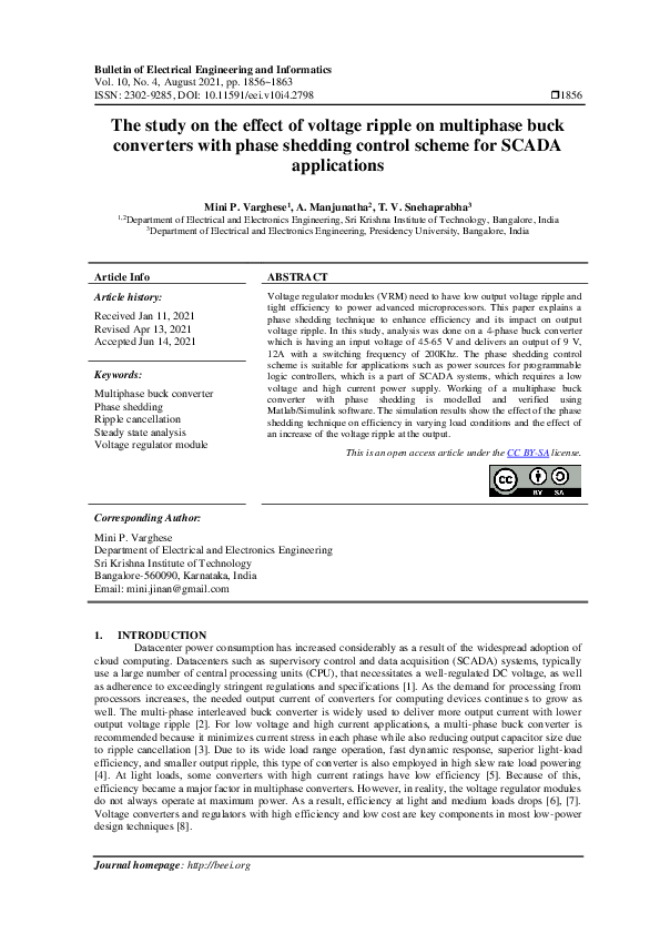(PDF) The study on the effect of voltage ripple on multiphase buck ...