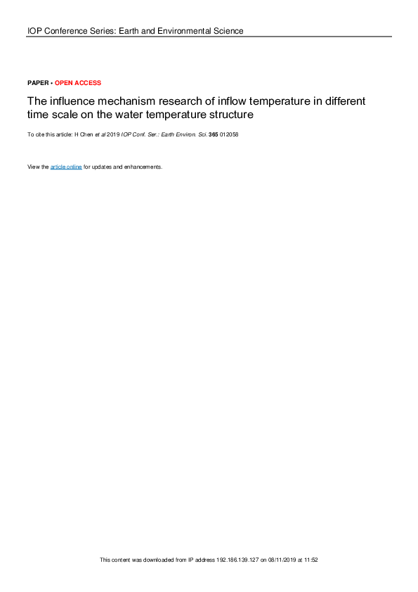 (PDF) The influence mechanism research of inflow temperature in ...