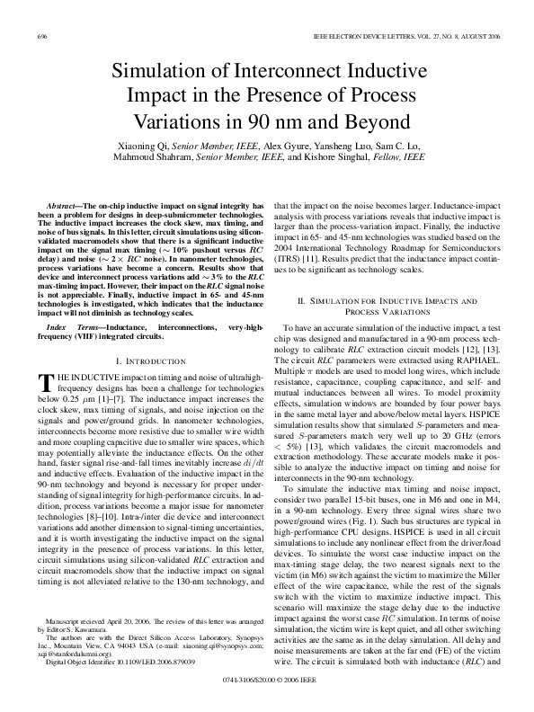 (PDF) Simulation of interconnect inductive impact in the presence of