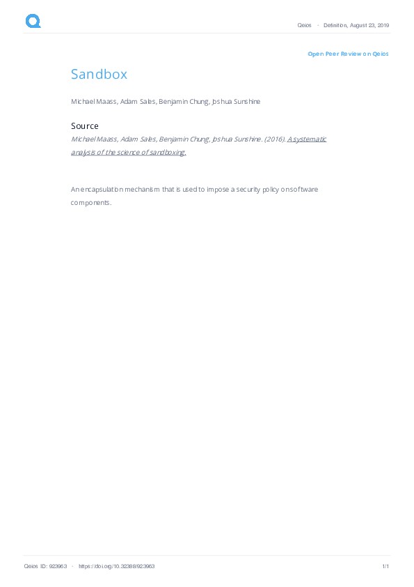 (PDF) Sandbox
