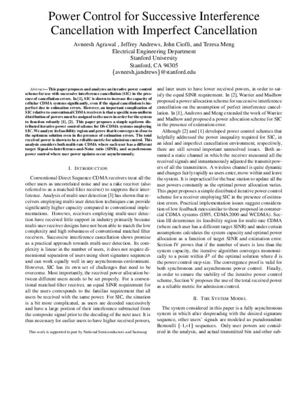 (PDF) Power control for successive interference cancellation with ...